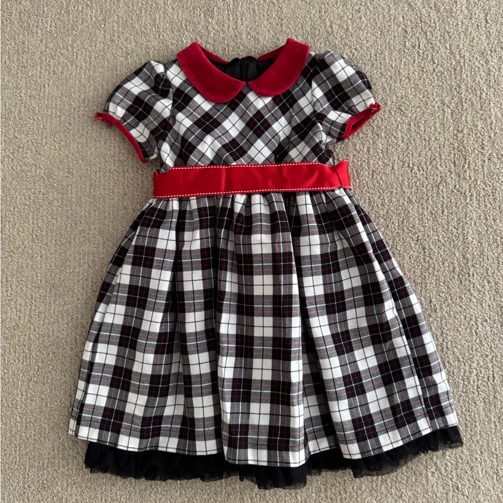 The Children's Place Red, Black & White Plaid Party Dress